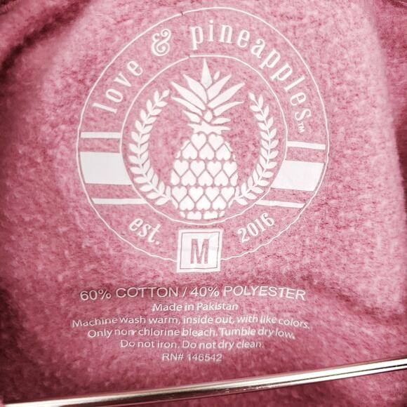 Love & Pineapples Sweatshirt Womens Size M Pink Thats A Horrible Idea Print Top - Picture 7 of 7